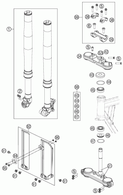 FRONT FORK, TRIPLE CLAMP