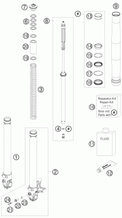 FRONT FORK DISASSEMBLED